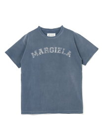 Maison Margiela ロゴコットンジャージーTシャツ メゾンマルジェラ トップス カットソー・Tシャツ ブルー ホワイト【送料無料】