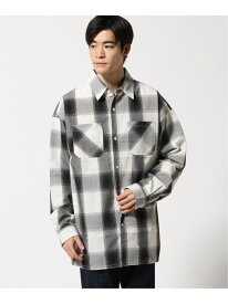【SALE／10%OFF】SITRY SITRY オーバーサイズ オンブレ チェック シャツ 長袖 ワイドシルエット メンズ シトリー トップス シャツ・ブラウス グレー ブルー ホワイト ブラウン【RBA_E】【送料無料】
