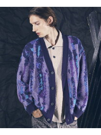 MAISON SPECIAL Airy Mohair Crazy Stripe Prime-Over V-Neck Knit Cardigan メゾンスペシャル トップス カーディガン パープル ピンク ベージュ【送料無料】