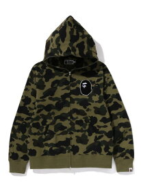 A BATHING APE 1ST CAMO FULL ZIP HOODIE ア ベイシング エイプ トップス パーカー・フーディー グリーン イエロー【送料無料】