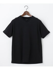 JOSEPH ABBOUD 【キングサイズ・オリジナルオーガニックコットン使用】JOE COTTONサッカー Vネック Tシャツ ジョセフアブード トップス カットソー・Tシャツ ネイビー ホワイト ブラック グレー【送料無料】