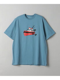 【SALE／40%OFF】BEAUTY&YOUTH UNITED ARROWS 【別注】 ＜POP TRADING COMPANY＞ BOAT T/Tシャツ ユナイテッドアローズ アウトレット トップス カットソー・Tシャツ ブルー【RBA_E】【送料無料】