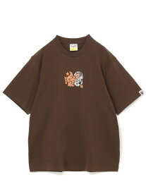 A BATHING APE GRAFFITI APE HEAD RELAXED FIT TEE ア ベイシング エイプ トップス カットソー・Tシャツ ブラウン ホワイト【送料無料】