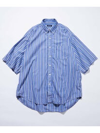 NAUTICA Faded S/S Shirt (Broadcloth Stripes) フリークスストア トップス シャツ・ブラウス ブルー ネイビー【送料無料】
