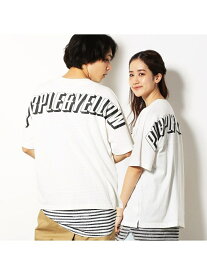 【SALE／80%OFF】Purple&Yellow ビッグバックロゴプリント半袖ワイドTシャツ コムサイズム トップス カットソー・Tシャツ ホワイト ブラック レッド ブルー【RBA_E】