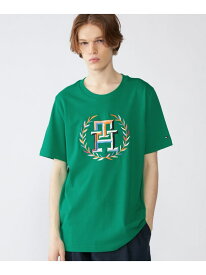 TOMMY HILFIGER (U)TOMMY HILFIGER(トミーヒルフィガー) ローレルモノグラムマルチカラーTシャツ トミーヒルフィガー トップス カットソー・Tシャツ ネイビー ベージュ グリーン【送料無料】