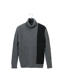 【SALE／40%OFF】COMME CA MEN リブ×ケーブルタートルネックセーター コムサメン ニット ニットその他 グレー ブラック ネイビー ブラウン【RBA_E】【送料無料】