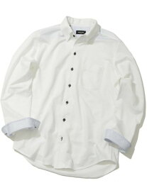【SALE／50%OFF】MEN'S BIGI ミニチェックジャージワンピースカラーシャツ メンズ ビギ トップス シャツ・ブラウス ホワイト ブルー【RBA_E】【送料無料】