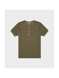 Nigel Cabourn MAN / ナイジェル・ケーボン × サンスペル - メッシュヘンリー ナイジェル・ケーボン トップス カットソー・Tシャツ グリーン ホワイト ネイビー【送料無料】