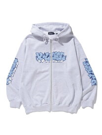 XLARGE GRAFFITI ZIP UP HOODED SWEATSHIRT パーカー XLARGE エクストララージ トップス パーカー・フーディー グレー ブラック イエロー【送料無料】