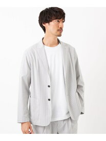 【SALE／65%OFF】UNITED ARROWS green label relaxing サッカーストライプ ジャーディガン ユナイテッドアローズ アウトレット ジャケット・アウター テーラードジャケット・ブレザー ネイビー グレー【RBA_E】【送料無料】