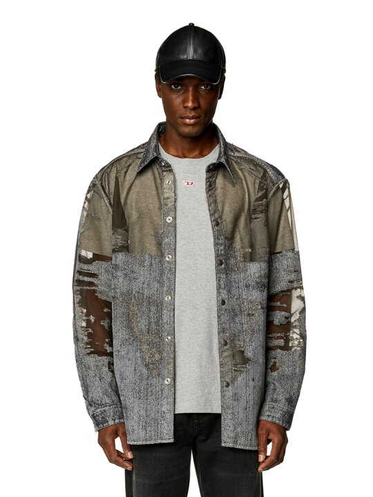 楽天市場】DIESEL メンズ シャツ デニム シースルー ディーゼル 