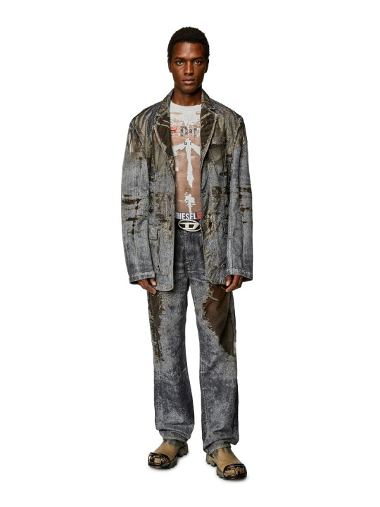 楽天市場】DIESEL メンズ デニム ジャケット シースルー テーラード 