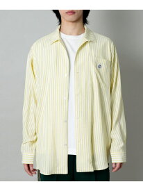 【SALE／10%OFF】SENSE OF PLACE ddp STRIPE OPEN COLLAR SHIRTS センス オブ プレイス トップス シャツ・ブラウス イエロー グリーン オレンジ【RBA_E】【送料無料】