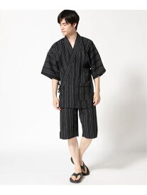 COMME CA MEN (M)COMME CA MEN/コムサメン 甚平 太ストライプ ボディライフ 着物・浴衣・和装小物 浴衣 ネイビー ブラック【送料無料】