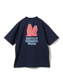 BEAMS Marmot * BEAMS / 別注 Animal T-shirt ビームス メン トップス カットソー・Tシャツ ホワイト ネイビー【送料無料】