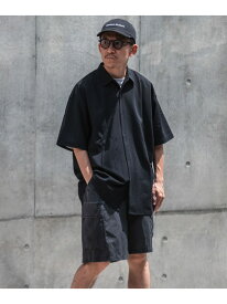 URBAN RESEARCH FUNCTIONAL WIDE SHORT-SLEEVE SHIRTS アーバンリサーチ トップス シャツ・ブラウス ブラック ネイビー【送料無料】