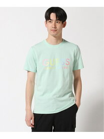 【SALE／50%OFF】GUESS (M)Rainbow Logo Tee ゲス トップス カットソー・Tシャツ グリーン ブラック ホワイト【RBA_E】