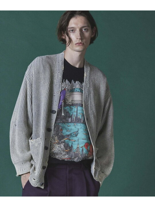 楽天市場】MAISON SPECIAL Snow Wash Damaged Prime-Over V-Neck Knit 