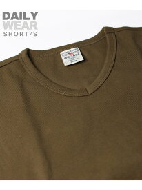 AVIREX 《DAILY/デイリー》RIB S/S V-NECK T-SHIRT/リブ 半袖 ブイネック Tシャツ デイリーウェア アヴィレックス トップス カットソー・Tシャツ ホワイト ブラック グレー グリーン