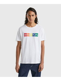 【SALE／60%OFF】BENETTON (UNITED COLORS OF BENETTON.) (M)ロゴデザイン半袖Tシャツ・カットソー ベネトン(ユナイテッド カラーズ オブ ベネトン) トップス カットソー・Tシャツ ネイビー ホワイト【RBA_E】