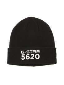 G-Star RAW 【公式ショップ】EFFO-R LONG BEANIE/グラフィックロゴニット帽 ジースターロゥ 帽子 ニット帽・ビーニー ブラック【送料無料】