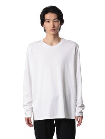 ATTACHMENT コットンダブルフェイス スリムフィットカットソー L/S アタッチメント トップス カットソー・Tシャツ ホワイト グレー ブラック【送料無料】