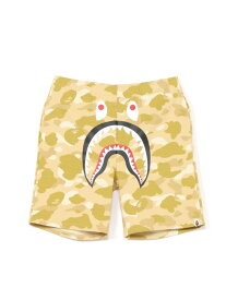 A BATHING APE COLOR CAMO SHARK SWEAT SHORTS ア ベイシング エイプ パンツ ジャージ・スウェットパンツ ネイビー パープル レッド イエロー【送料無料】