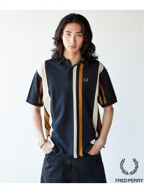JOURNAL STANDARD FRED PERRY for JOURNAL STANDARD / ストライプピケ ポロシャツ ジャーナル スタンダード トップス ポロシャツ ネイビー【送料無料】