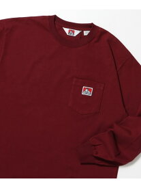 BEN DAVIS / WHITE LABEL 【BEN DAVIS(ベンデイビス)】L/S POCKET TEE[REG] / ロンT 長袖 ワンポイント レギュラーサイズ ポケット ナバル トップス カットソー・Tシャツ グレー ブラック ワインレッド ホワイト
