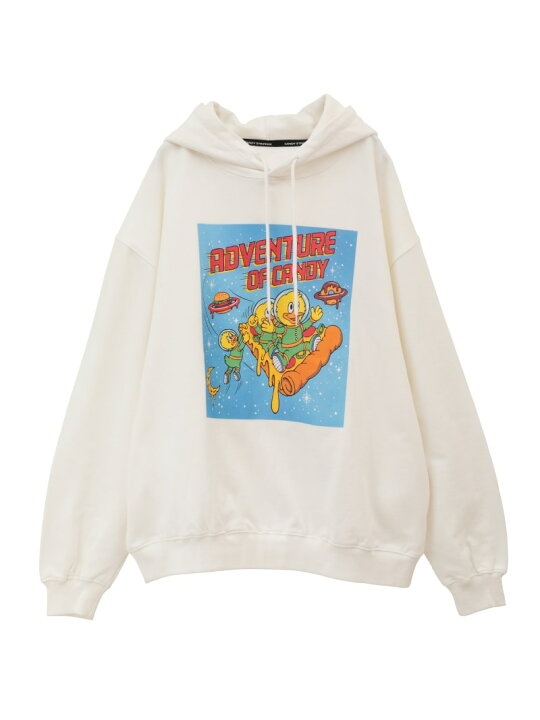 Candy Stripper FIRE SKULL DAMAGE SWEAT キャンディストリッパー トップス スウェット・トレーナー ホワイト【送料無料】