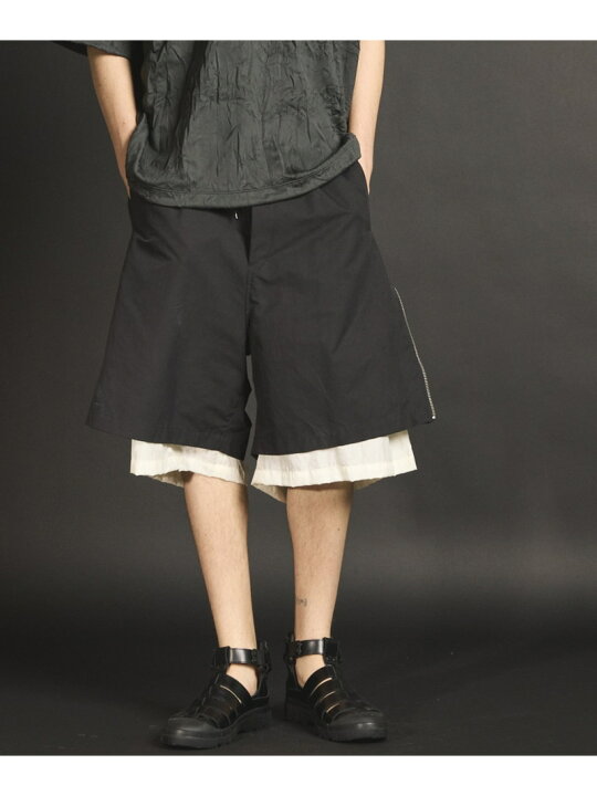 楽天市場】MAISON SPECIAL Side Zip Layering Wide Short Pants メゾン 