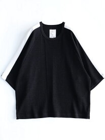 SHAREEF E/R PLAIN STITCH S/S BIG-T シャリーフ カットソー Tシャツ ブラック【送料無料】