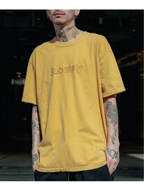【SALE／40%OFF】Subciety Subciety/(U)EMBROIDERY PIGMENT TEE サブサエティ トップス カットソー・Tシャツ ブラック レッド イエロー【RBA_E】【送料無料】