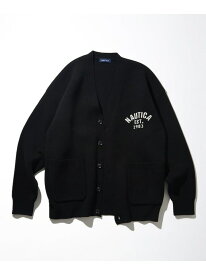 【SALE／40%OFF】NAUTICA Felt Patch Arch Logo V-neck Cardigan フリークスストア トップス カーディガン ホワイト グレー ブラック ネイビー【RBA_E】【送料無料】