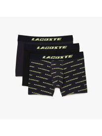 LACOSTE マイクロファイバープリントトランクショーツ3パック ラコステ インナー・ルームウェア ボクサーパンツ・トランクス グレー グリーン ブルー【送料無料】