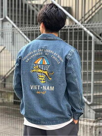 HOUSTON (M)JACKROSE/HOUSTON/ヒューストン VIETNAM JACKET ジャックローズ ジャケット・アウター デニムジャケット ブルー ホワイト ブラック【送料無料】