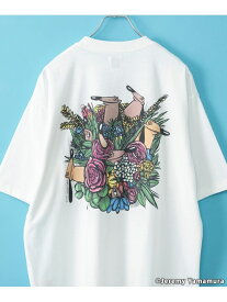 【SALE／30%OFF】coen Jeremy Yamamura*コーエン グラフィックプリントTシャツ コーエン トップス カットソー・Tシャツ ホワイト ブラック レッド【RBA_E】