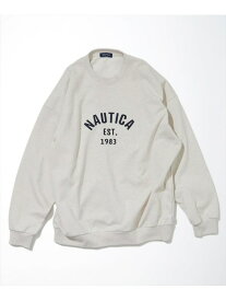 【SALE／30%OFF】NAUTICA Felt Patch Arch Logo Crewneck Sweatshirt フリークスストア トップス スウェット・トレーナー ホワイト グレー ブラック ブルー ネイビー【RBA_E】【送料無料】