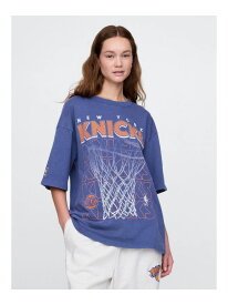 GAP (U)NBA ニューヨーク ニックス グラフィックTシャツ ギャップ トップス カットソー・Tシャツ ブルー【送料無料】