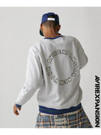 AVIREX 《AVIREX * EXPANSION》 CIRCLE LOGO CREWNECK SWEAT / サークルロゴ クルーネック スウェット アヴィレックス トップス スウェット・トレーナー グレー ブラック【送料無料】