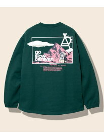 【SALE／30%OFF】GO SLOW CARAVAN go slow caravan/(M)eco lead 裏起毛 スクエアLOGOラウンドクルーネック ゴースローキャラバン トップス スウェット・トレーナー グリーン グレー パープル【RBA_E】【送料無料】