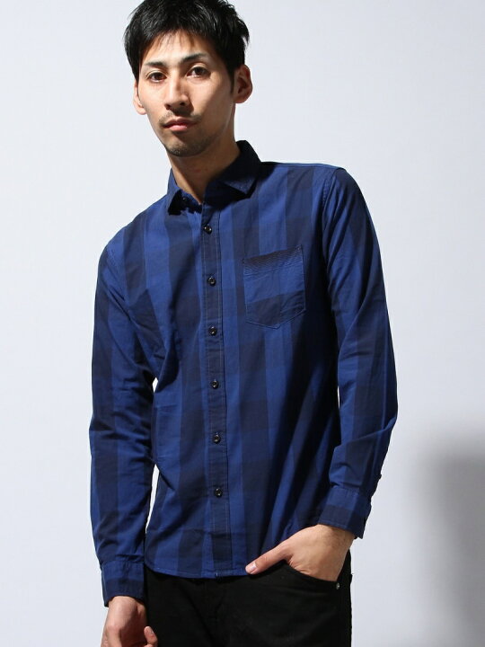 楽天市場】【SALE／40%OFF】HVC ダークチェックシャンブレーシャツ 