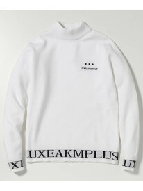 【SALE／50%OFF】LUXEAKMPLUS (M)LUXEAKMPLUS/LAK-22002 ゴルフ 裾ロゴモックネックニット シフォン トップス ニット ブラック ホワイト【RBA_E】【送料無料】