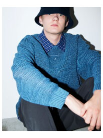 【SALE／40%OFF】BEAMS ヘザー メッシュ クルーネックニット ビームス メン トップス ニット グレー ネイビー【RBA_E】【送料無料】