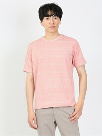 【SALE／21%OFF】m.f.editorial ふくれチェック クルーネック半袖Tシャツ タカキュー トップス カットソー・Tシャツ ピンク ブルー【RBA_E】