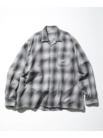 CAHLUMN Magazine Pocket Open Collar Shirt(Ombre) フリークスストア トップス シャツ・ブラウス グレー ブルー【送料無料】