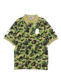 A BATHING APE ABC CAMO LARGE APE HEAD POLO ア ベイシング エイプ トップス ポロシャツ ブルー カーキ ピンク【送料無料】