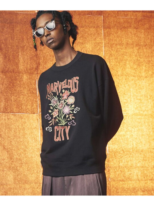 楽天市場】MAISON SPECIAL Prime-Over Flower Embroidery Crew Neck 