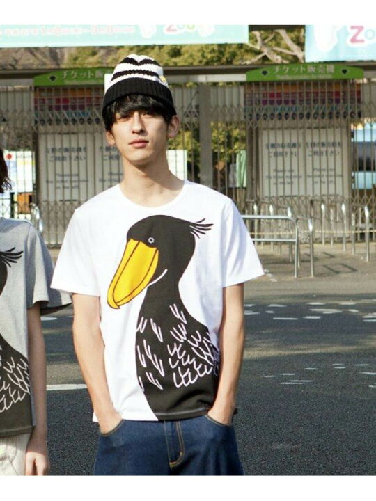 楽天市場 Sale 60 Off Frapbois Zoo ハシビロコウサマt メンズ フラボア カットソー Tシャツ ホワイト グレー Rba E Rakuten Fashion Men